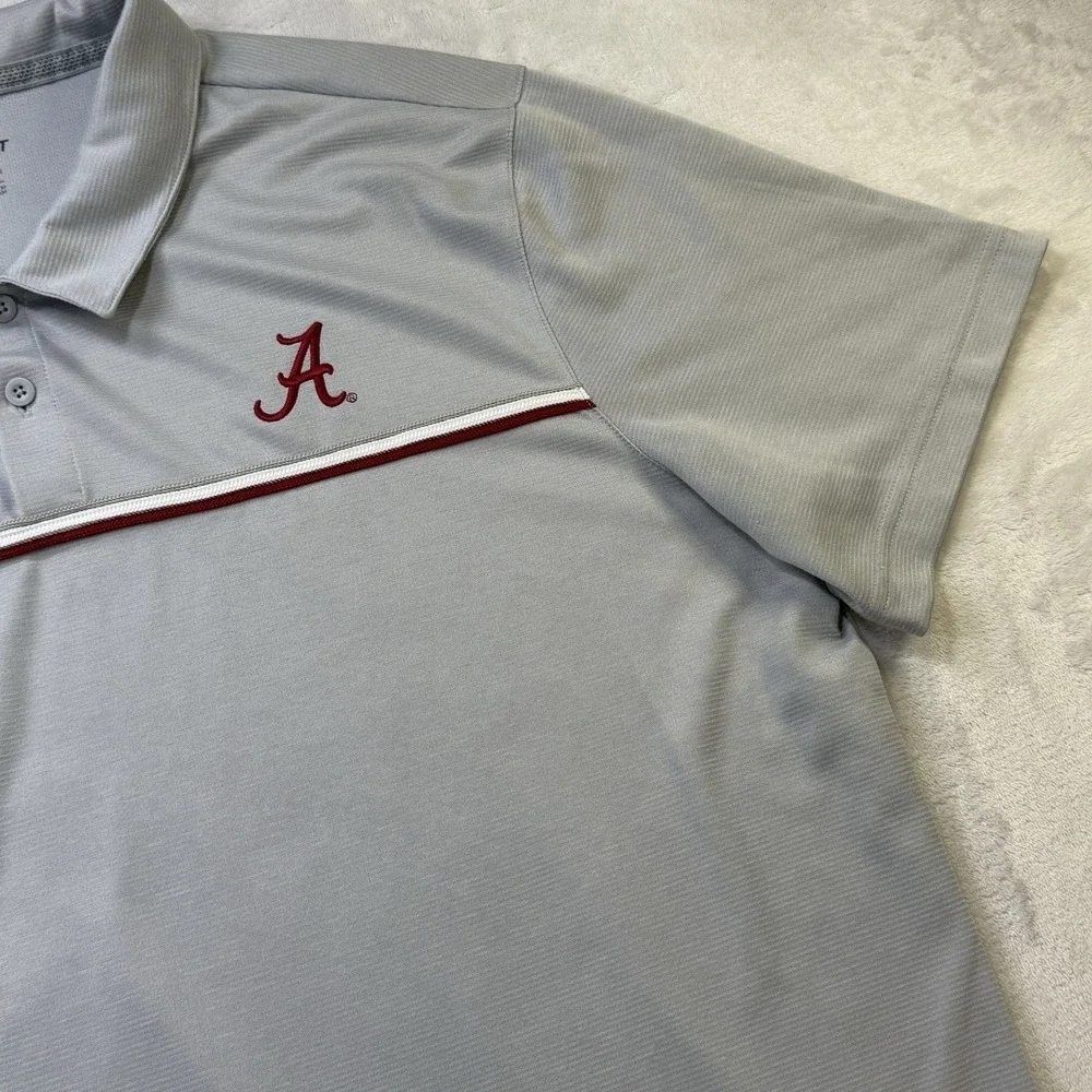 Nike Dri-Fit Alabama Crimson Tide‎ Polo Shirt XL Gray Golf On Field